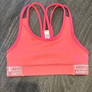 Under Armour Coral-Pink Girls' Strappy Sports Bra